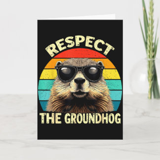 Carte Respect The Groundhog Lover Vintage Animal Ground 