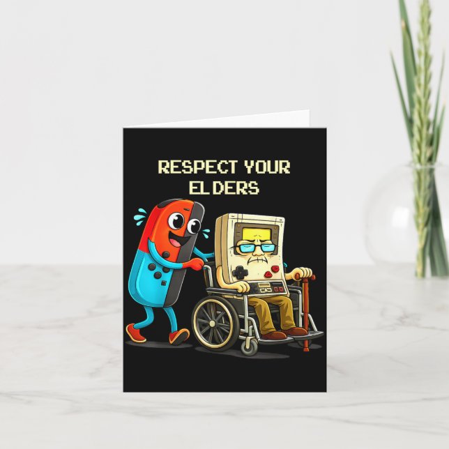 Carte Respect Your Elders Funny Retro Gaming  (Devant)