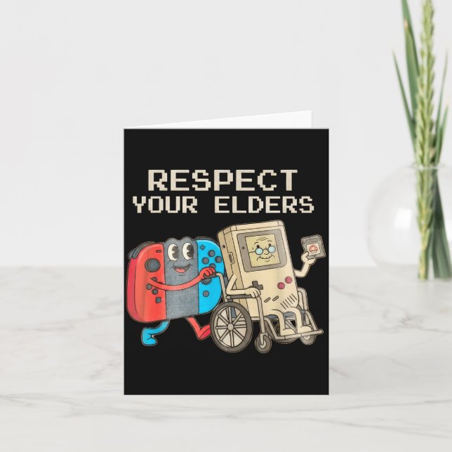 Carte Respect Your Elders Gaming Control Retro Funny Gam (Devant)