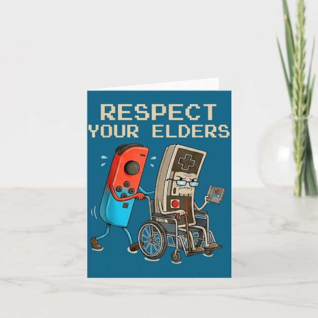 Carte Respect Your Elders Retro Gaming Controller Funny  (Devant)
