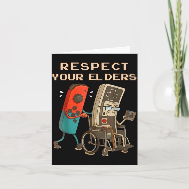Carte Respect Your Elders Retro Gaming Funny Gamer Contr (Devant)