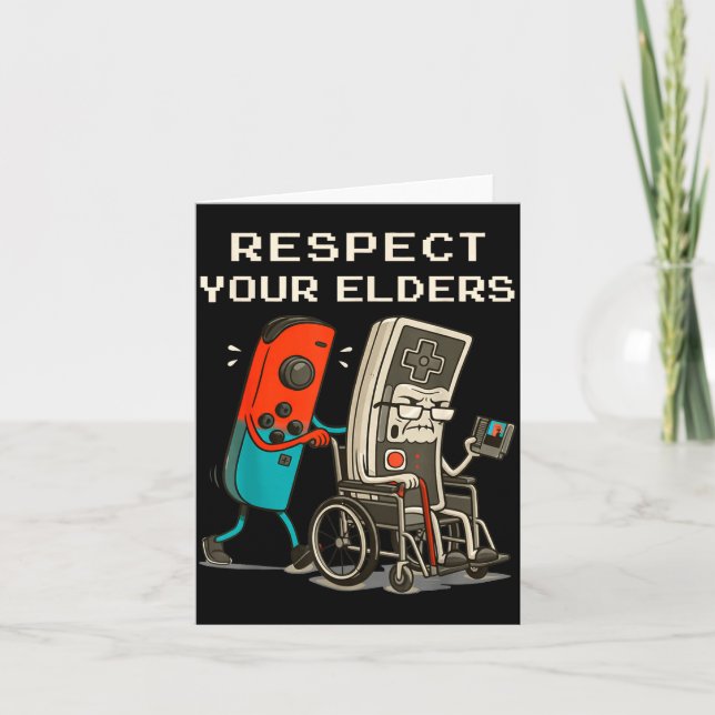Carte Respect Your Elders Retro Gaming Funny Gamer Contr (Devant)