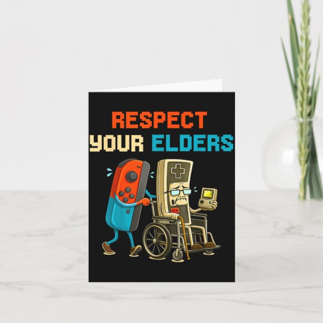 Carte Respect Your Elders Retro Gaming Funny Gamer Contr (Devant)