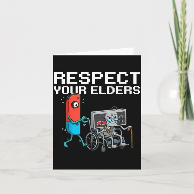 Carte Respect Your Elders Retro Gaming Funny Gamer Contr (Devant)