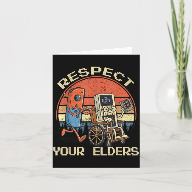 Carte Respect Your Elders Retro Gaming Funny Gamer Contr (Devant)