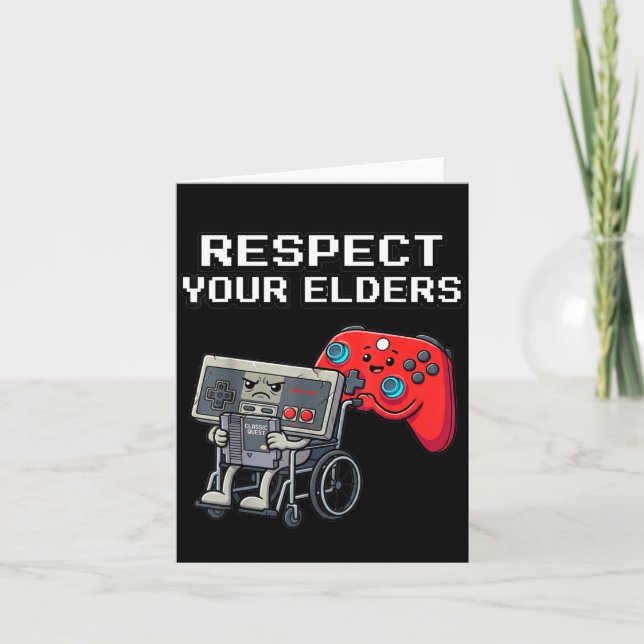 Carte Respect Your Elders Retro Gaming Funny Gamer Contr (Devant)