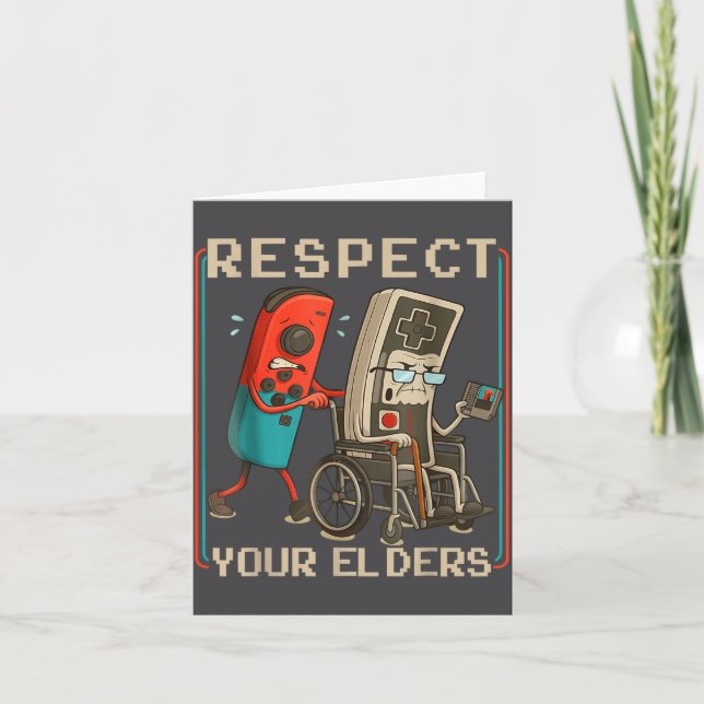 Carte Respect Your Elders Retro Gaming Funny Gamer Contr (Devant)