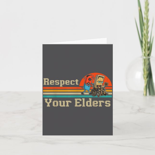 Carte Respect Your Elders Retro Gaming Funny Gamer Contr (Devant)
