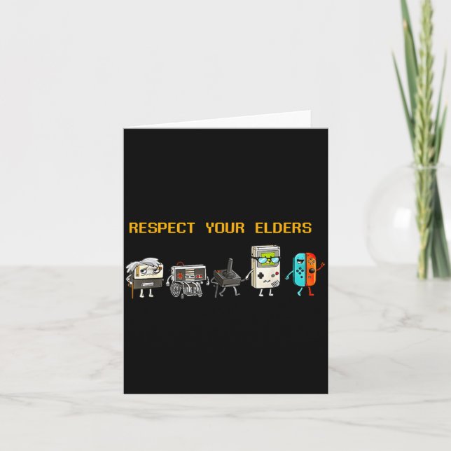 Carte Respect Your Elders Retro Gaming Funny Gamer Contr (Devant)
