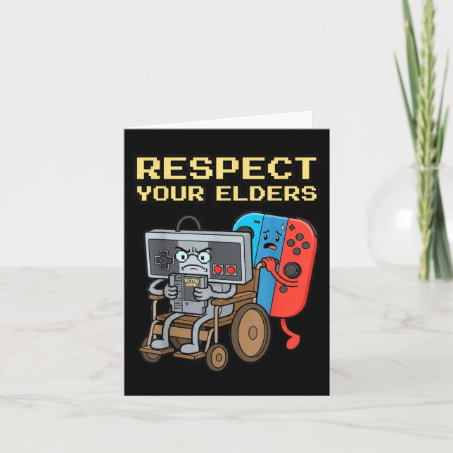 Carte Respect Your Elders Retro Gaming Funny Gamer Contr (Devant)