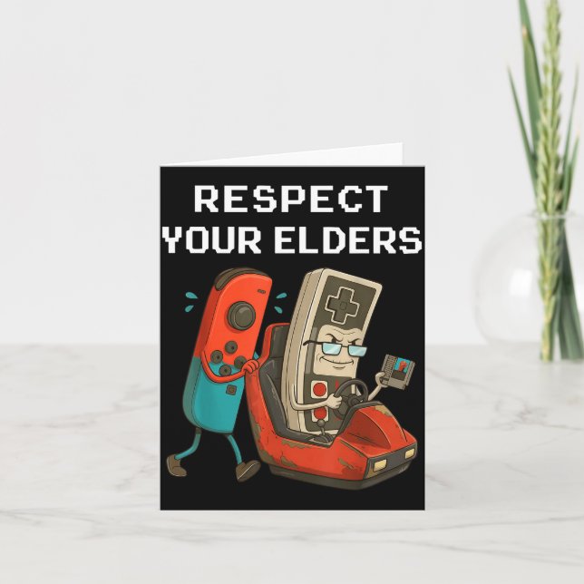 Carte Respect Your Elders Retro Gaming Funny Gamer Contr (Devant)