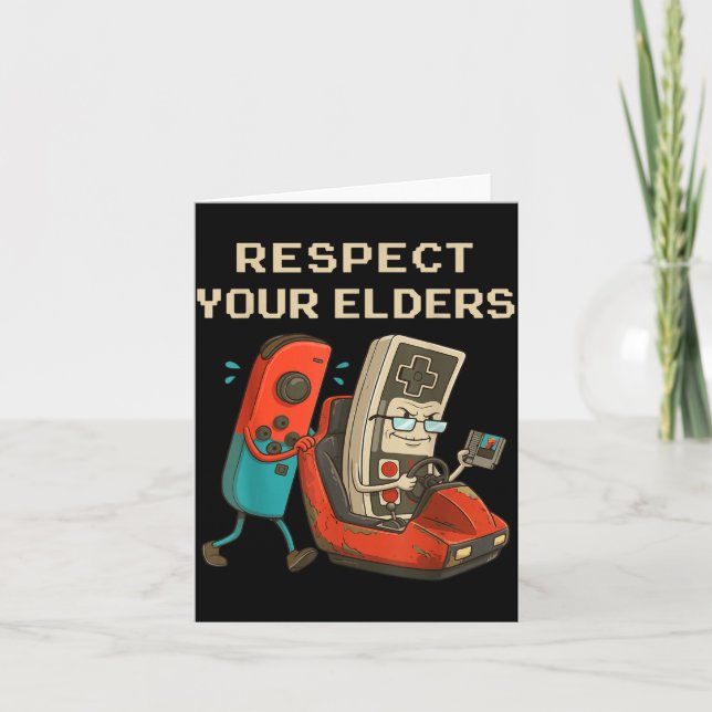 Carte Respect Your Elders Retro Gaming Funny Gamer Contr (Devant)