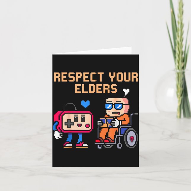 Carte Respect Your Elders Retro Gaming Funny Gamer Contr (Devant)
