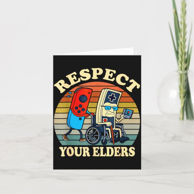 Carte Respect Your Elders Retro Gaming Funny Gamer Contr (Devant)