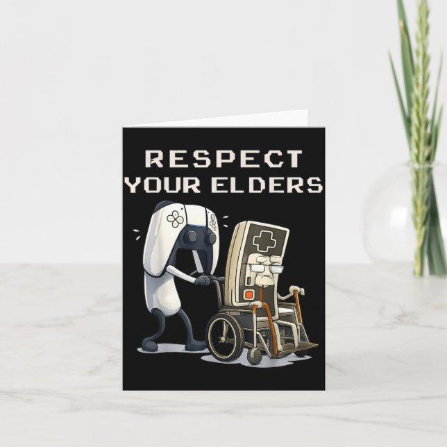 Carte Respect Your Elders Retro Gaming Funny Gamer Contr (Devant)