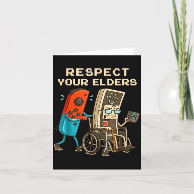 Carte Respect Your Elders Retro Gaming Funny Gamer Contr (Devant)