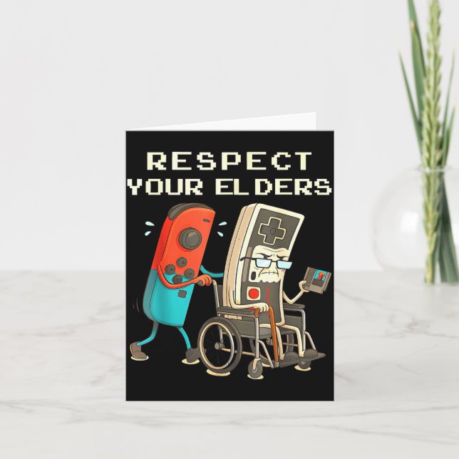 Carte Respect Your Elders Retro Gaming Funny Gamer Contr (Devant)