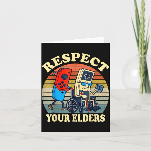 Carte Respect Your Elders Retro Gaming Funny Gamer Contr (Devant)
