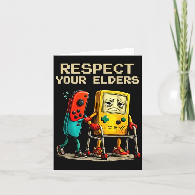 Carte Respect Your Elders Retro Gaming Funny Gamer Contr (Devant)