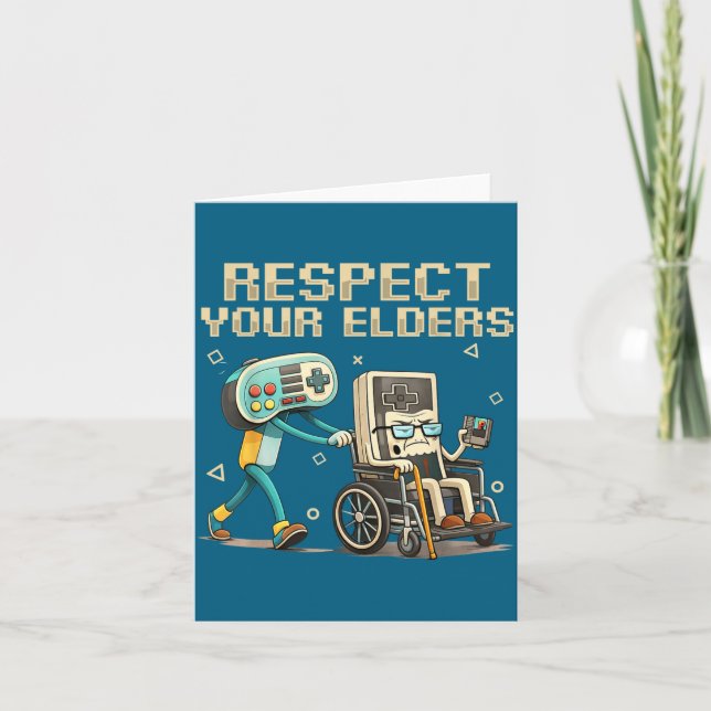 Carte Respect Your Elders Retro Gaming Funny Gamer Contr (Devant)