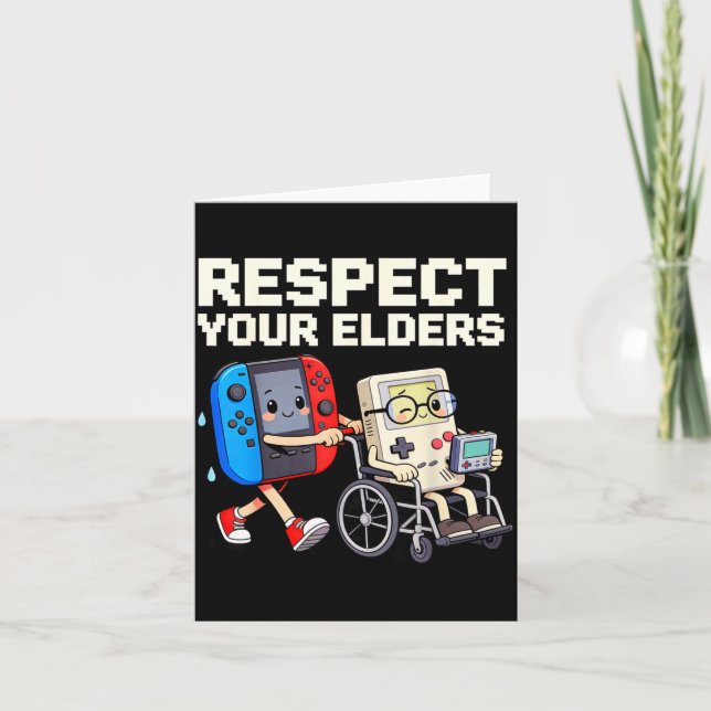 Carte Respect Your Elders Retro Gaming Funny Gamer Contr (Devant)