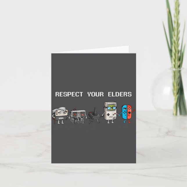 Carte Respect Your Elders Retro Gaming Funny Gamer Contr (Devant)