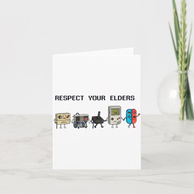 Carte Respect Your Elders Retro Gaming Funny Gamer Contr (Devant)