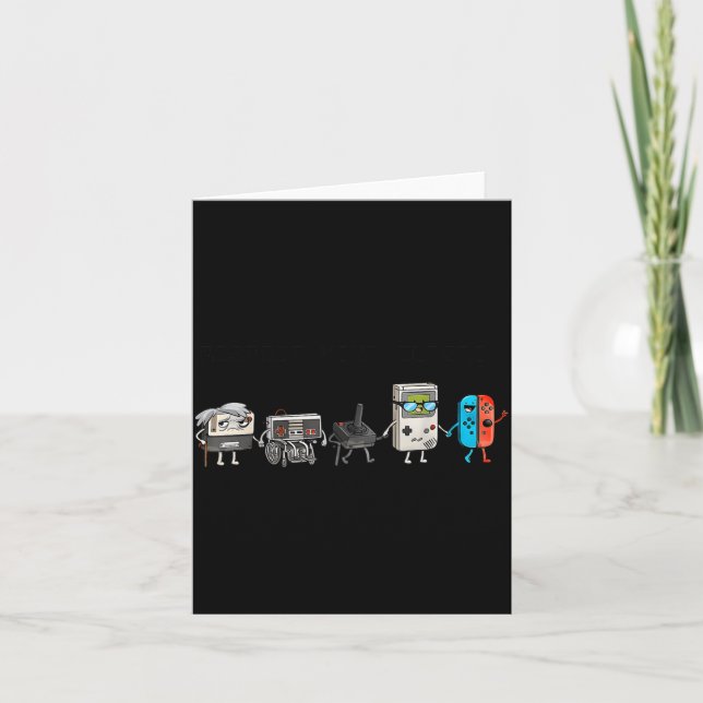 Carte Respect Your Elders Retro Gaming Funny Gamer Contr (Devant)