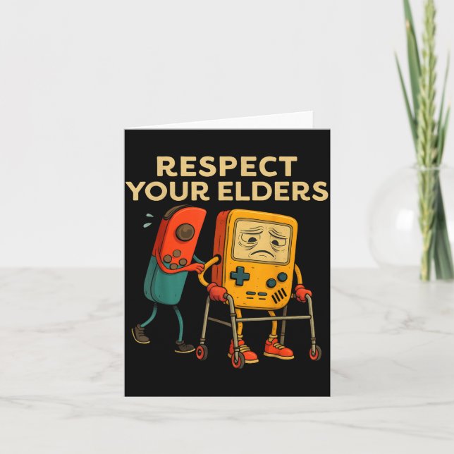 Carte Respect Your Elders Retro Gaming Funny Gamer Contr (Devant)