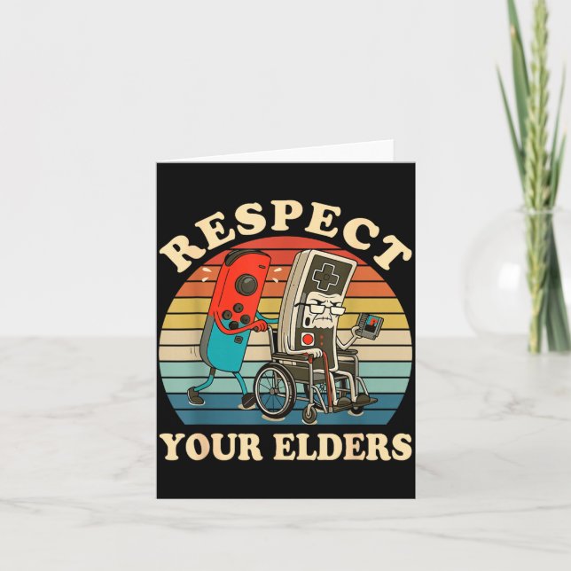 Carte Respect Your Elders Retro Gaming Funny Gamer Contr (Devant)