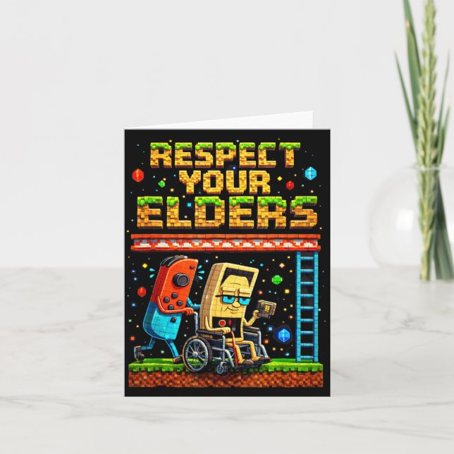 Carte Respect Your Elders Retro Gaming Xel Gamer Control (Devant)