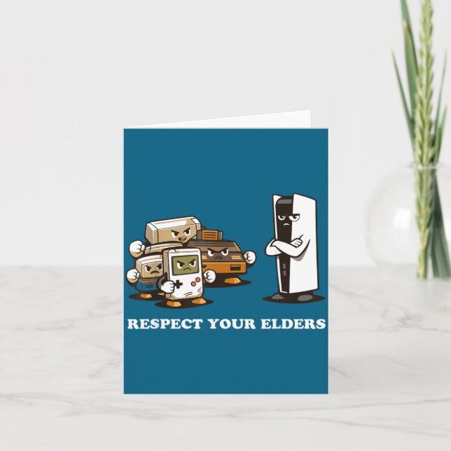 Carte Respect Your Elders T Retro 90s Gaming  (Devant)