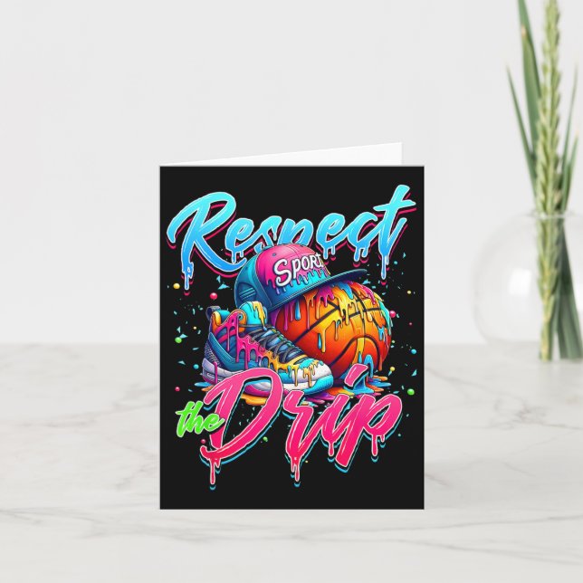 Carte Respectez La Déchets De Basketball Glace Cream Dri (Devant)