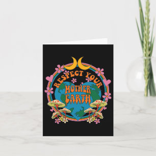 Carte Respectez la fête des mères Hippie Super Champigno