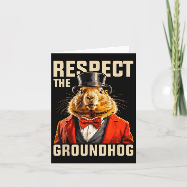Carte Respectez Le Groundhog Jour De La Marmotte Hommes  (Devant)