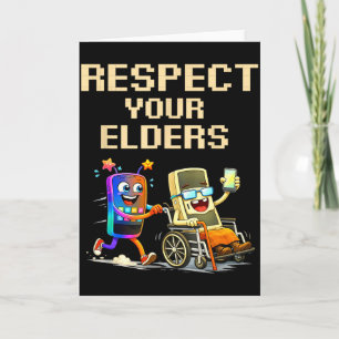 Carte Respectez Vos Aînés Rétro Gaming Drôle Gamer Contr