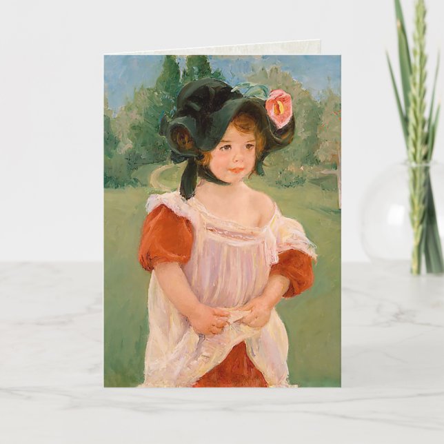 Carte Ressort de Mary Cassatt ": Margot se tenant dans (Devant)