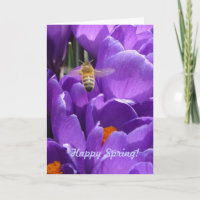 Ressort heureux ! "Crocus et abeille de miel "