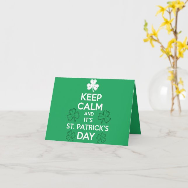 Carte Restez Calme C'est la Saint-Patrick Irlandais  (Fleur jaune)
