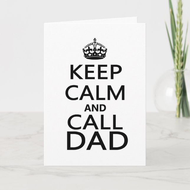 Carte Restez calme et appelez papa (Devant)