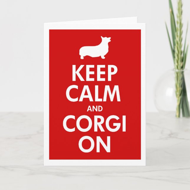 Carte Restez calme et Corgi sur Pembroke (Devant)