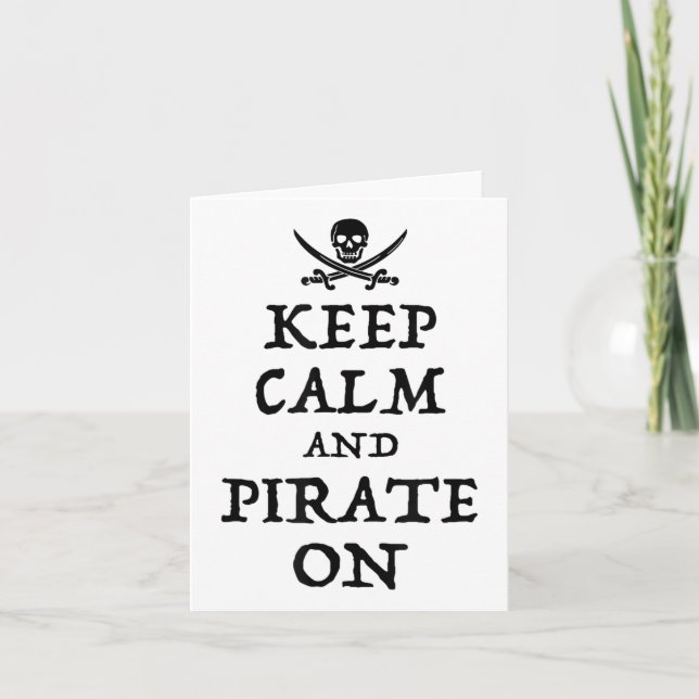 Carte Restez Calme Et Pirate Sur Des Discussions Drôle C (Devant)
