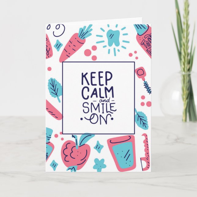 Carte Restez Calme Et Souriez ! | Phrase mignonne (Devant)