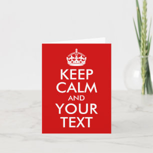 Carte Restez calme et votre texte