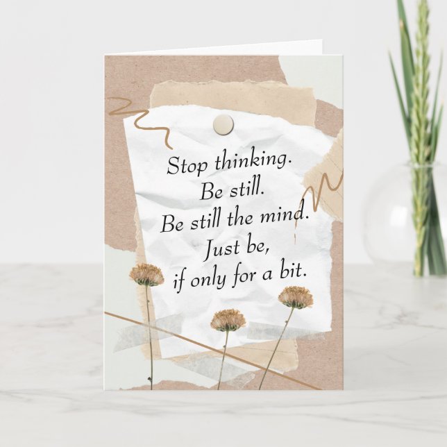 Carte Restez calme l'esprit Collage numérique (Devant)