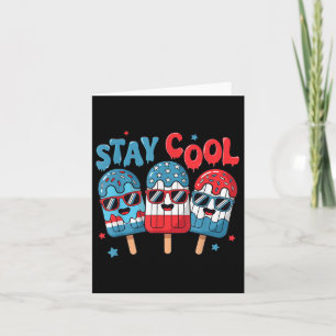 Carte Restez Cool Popsicle 4 juillet American Flag Boys