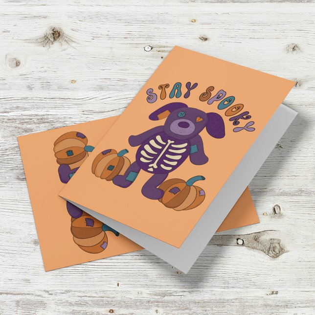 Carte Restez Éffrayant Skeleton Dog Halloween (Créateur téléchargé)