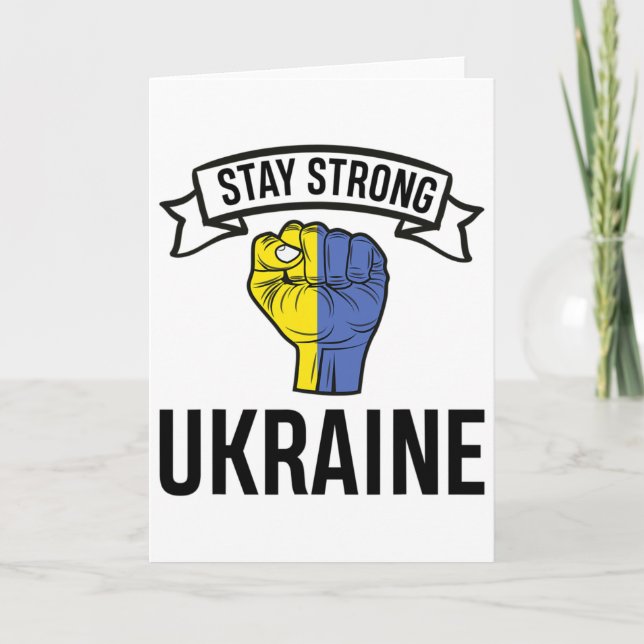 Carte Restez forts Ukraine - Paix - Liberté (Devant)