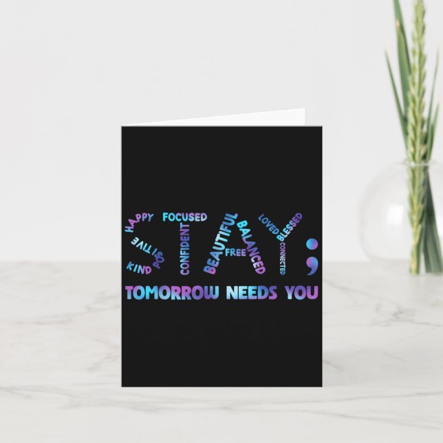 Carte Restez Semicolon Demain Avec U Suicide Prevention (Devant)