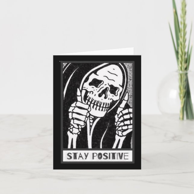 Carte Restez Sticker Sticker Sticker Squelette Positif (Devant)